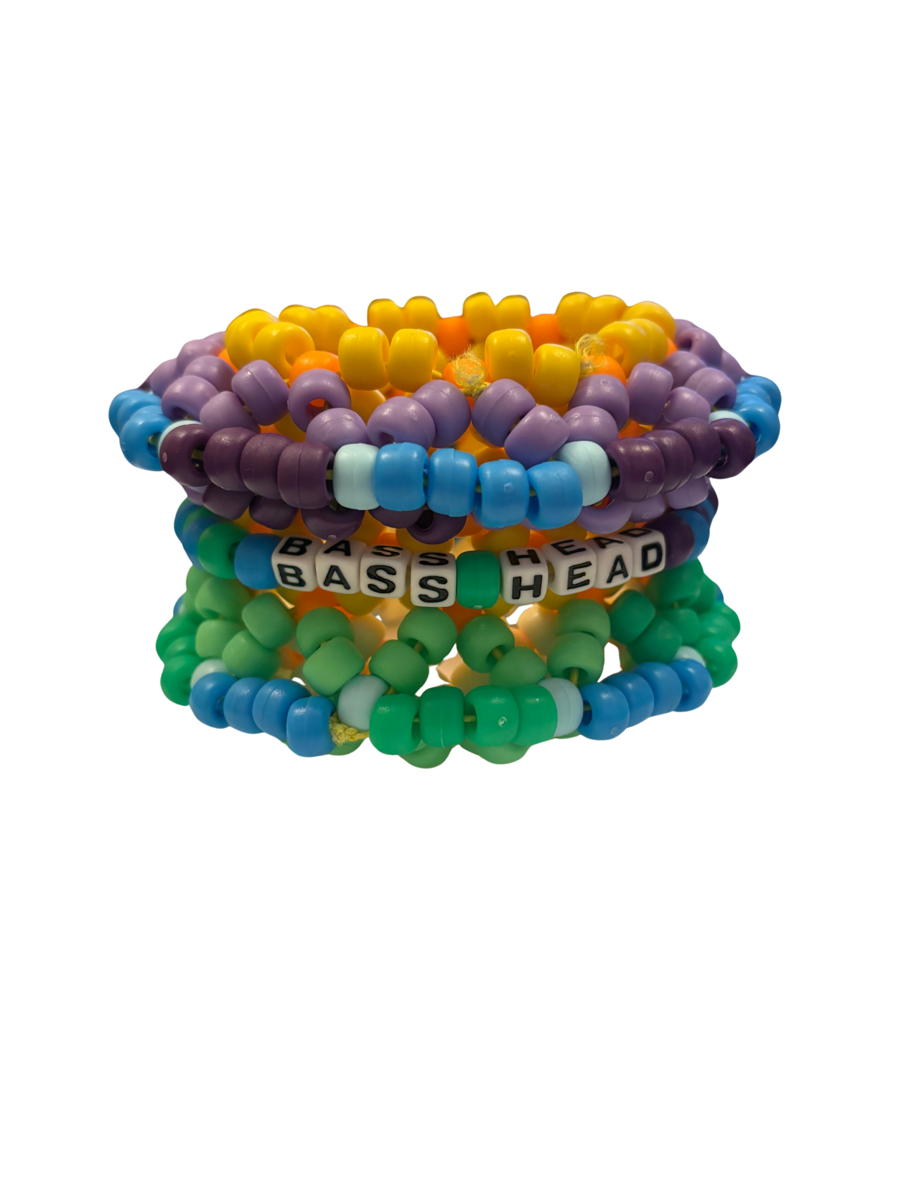Maya's Kandi Kreation Bass Head Kuff Bracelet (100+ Beaded and Word Design)