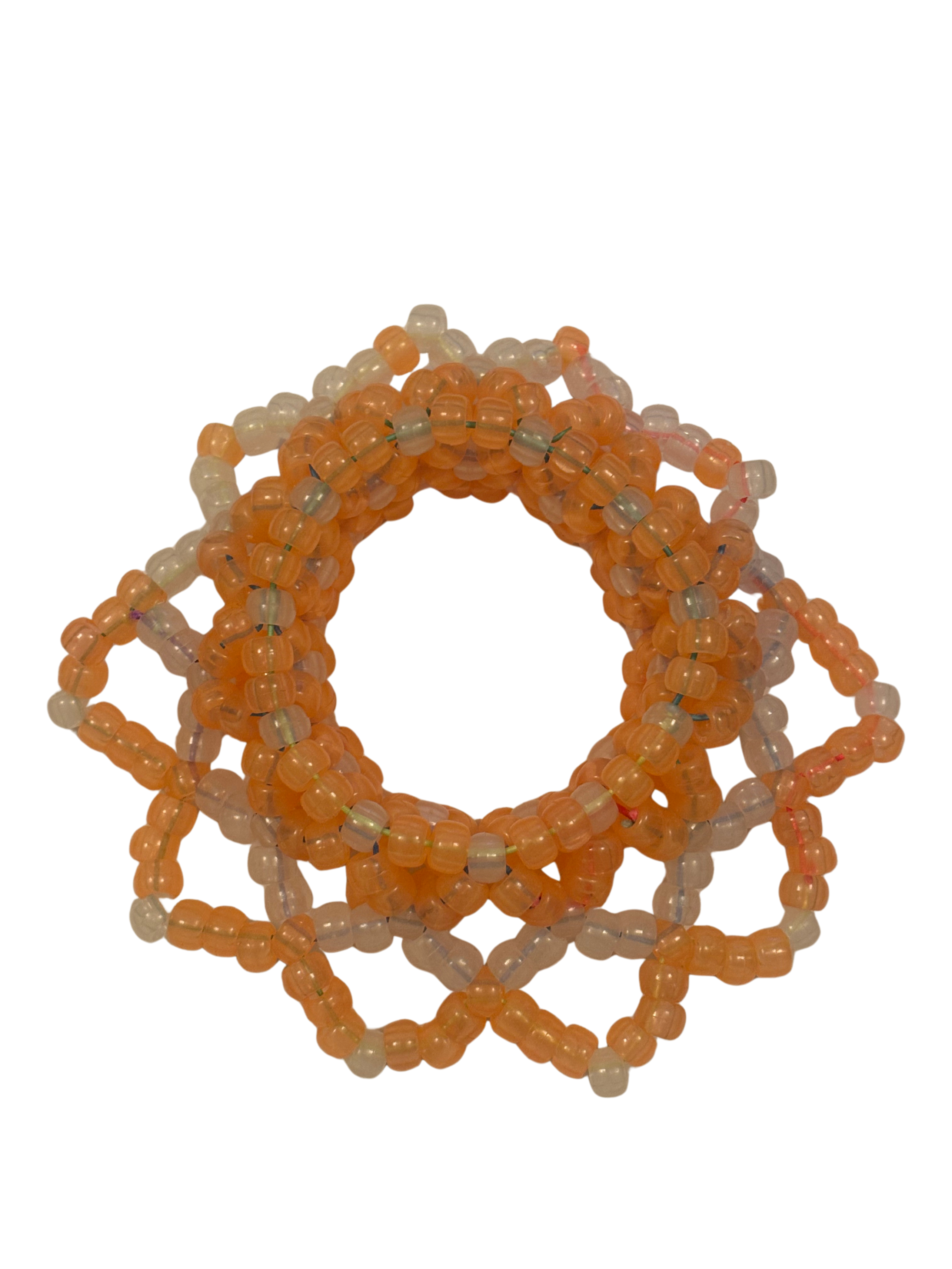 Maya's Kandi Kreation Orange Star Kuff Bracelet (50+ Bead Star Design)