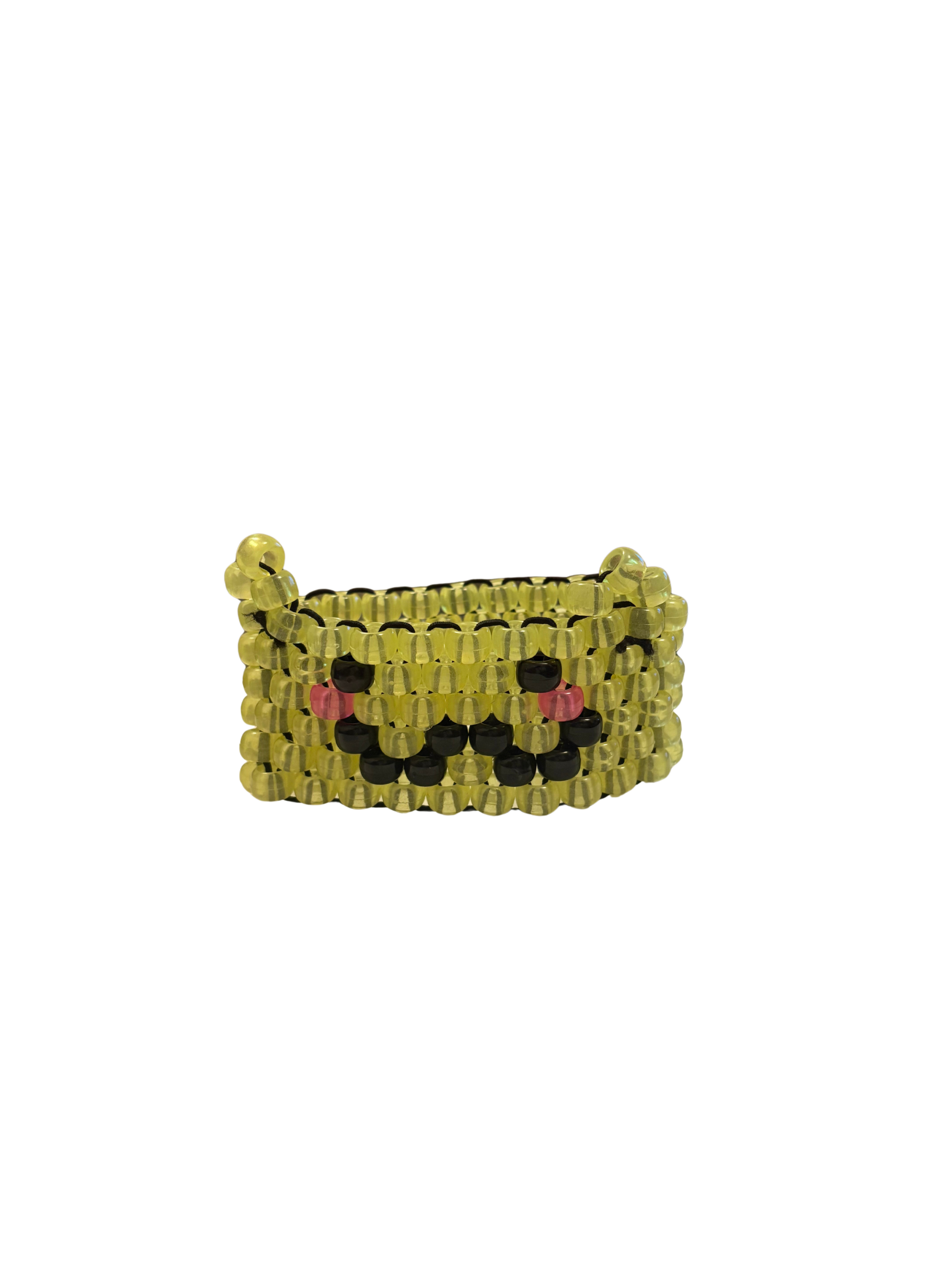 Maya's Kandi Kreation Smiley Yellow Pokemon Kuff Bracelet (25+ Bead and Face Design)